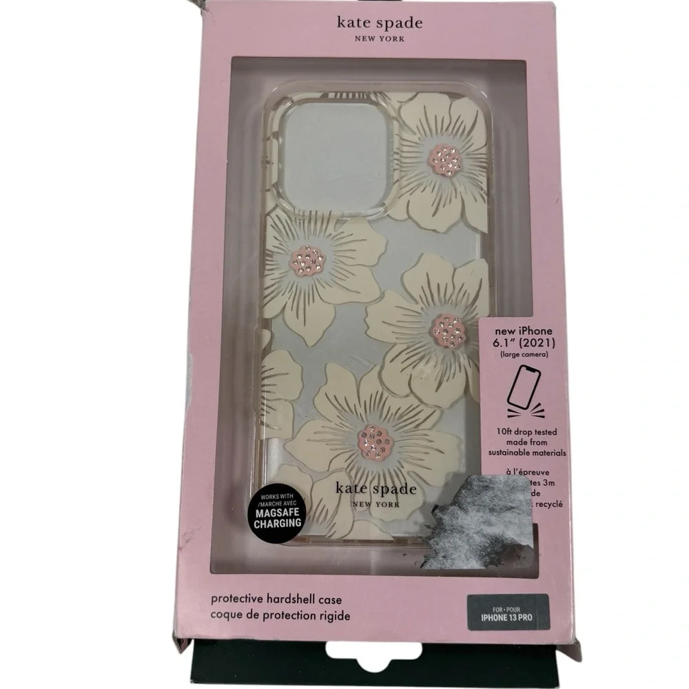 Kate Spade Apple IPhone 6.1 2021 hard shell Phone Case MagSafe Charging Floral